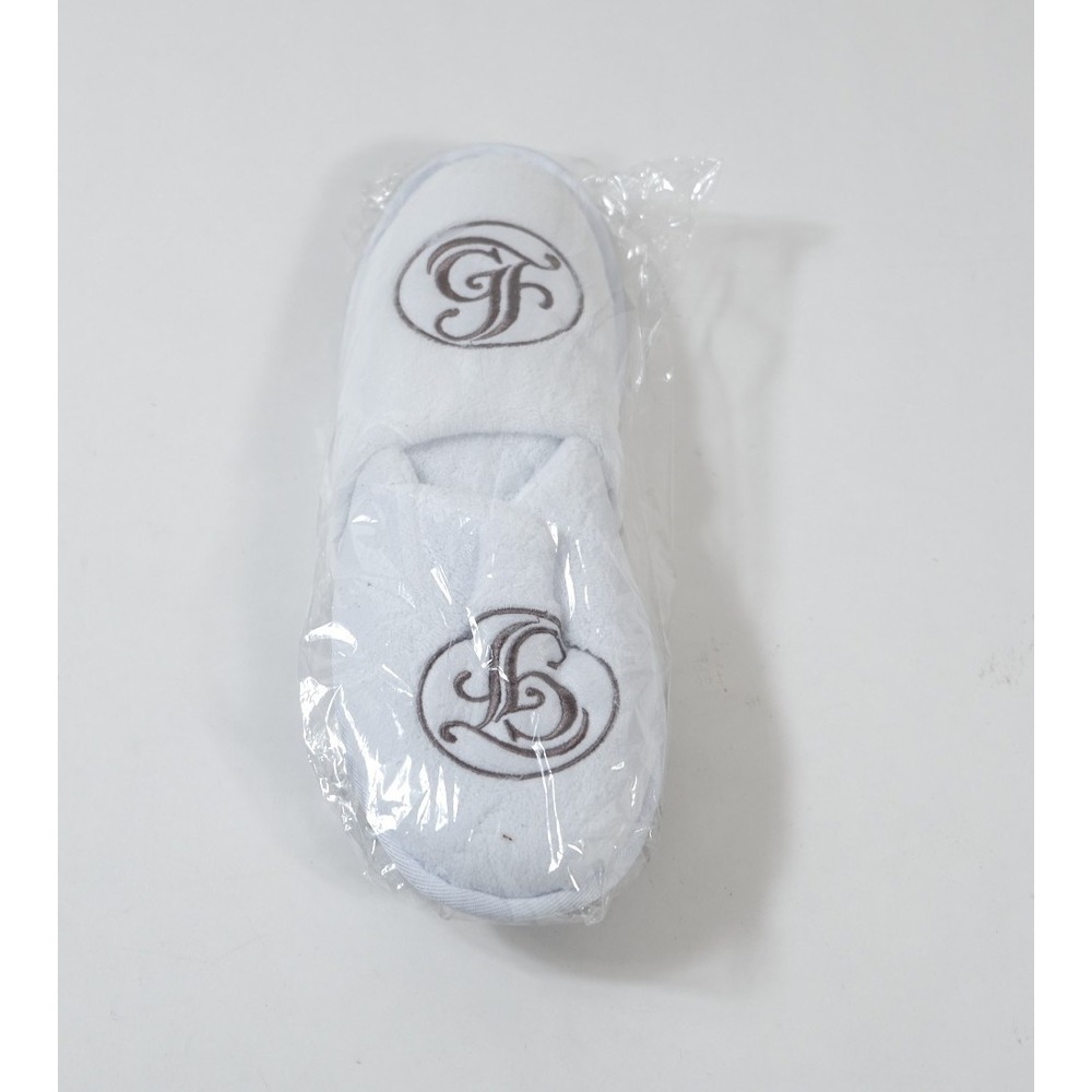 Disney Slippers Unisex OS White Grand Floridian Resort Spa Embroidered Logo New